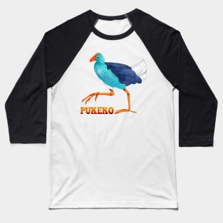 Pukeko New Zealand Bird Baseball T-Shirt